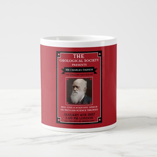 Charles Darwin Vintag Repro Retro Jumbo-Tasse (Vorderseite)