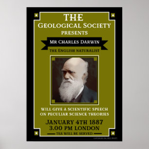 Charles Darwin Vintage Repro Retro Wandkunst Poster