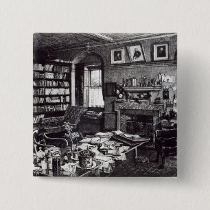 Charles Darwins Studie an unten bringen, 1882 Button