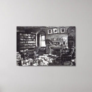 Charles Darwins Studie an unten bringen, 1882 Leinwanddruck