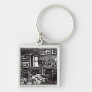 Charles Darwins Studie an unten bringen, 1882 Schlüsselanhänger