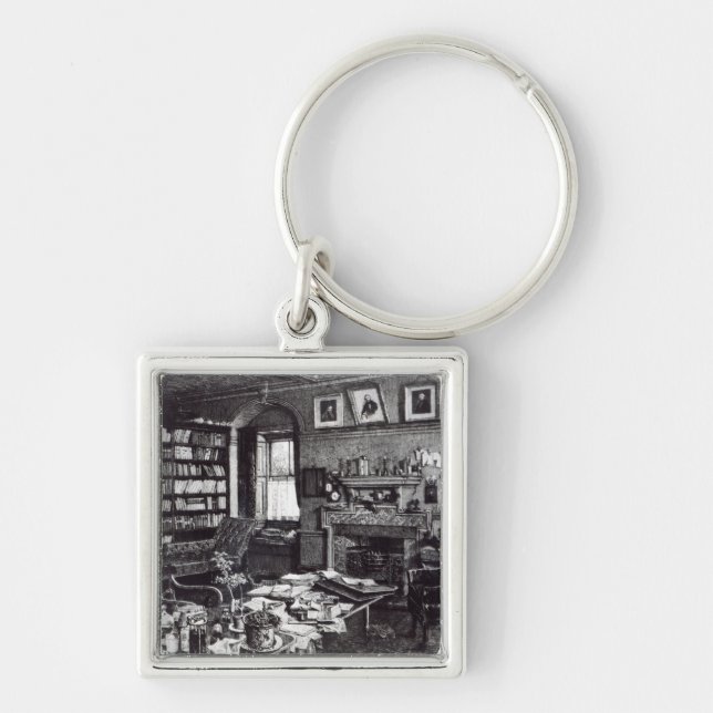 Charles Darwins Studie an unten bringen, 1882 Schlüsselanhänger (Vorne)