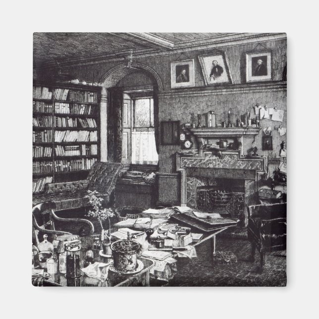 Charles Darwins Studie im Down House, 1882 Magnet (Vorne)