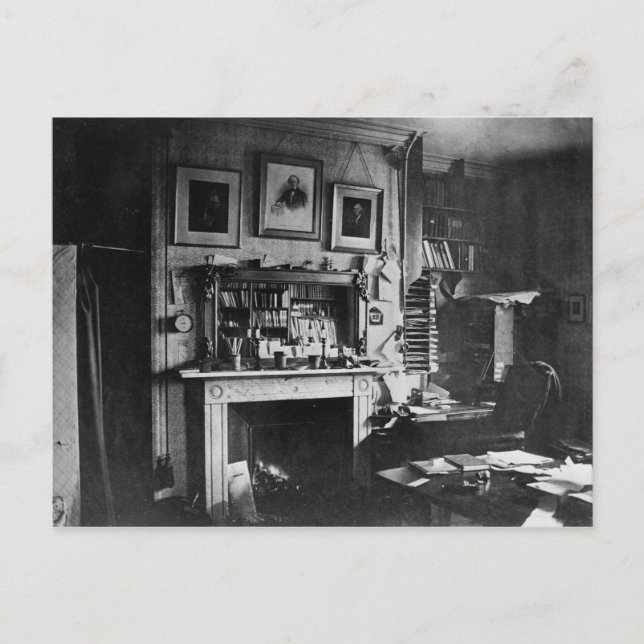 Charles Darwins Studie im Down House Postkarte (Vorderseite)