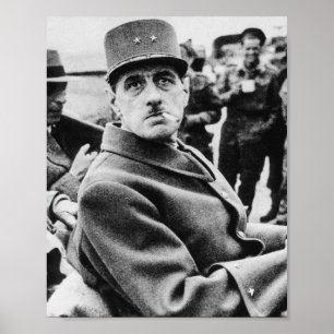 Charles De Gaulle Military Portrait Poster