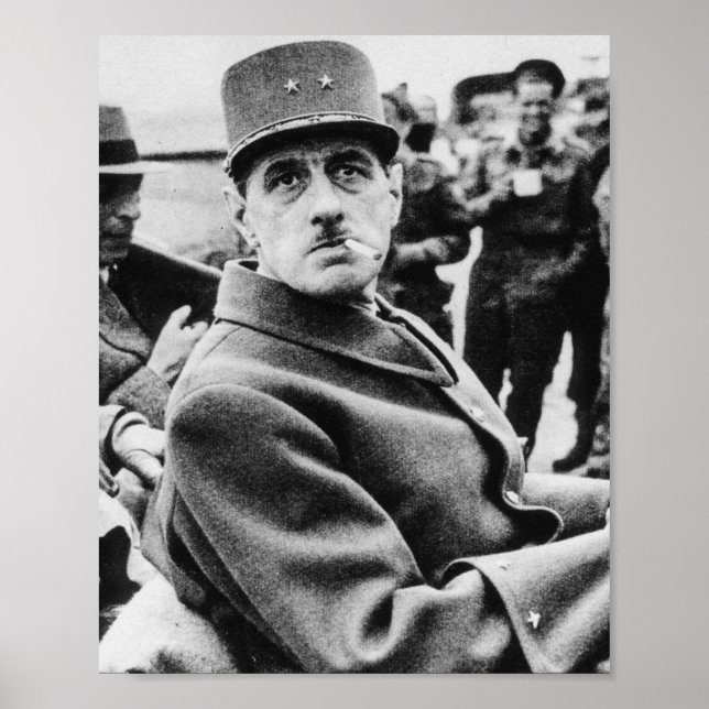Charles De Gaulle Military Portrait Poster (Vorne)