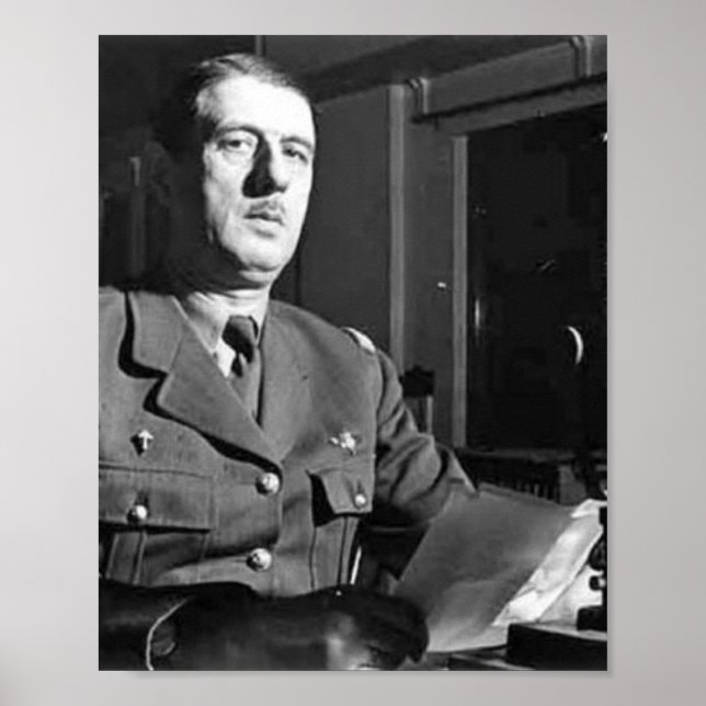 Charles de Gaulle Portrait Poster (Vorne)