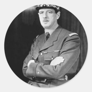 Charles De Gaulle Runder Aufkleber