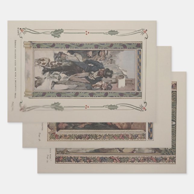 Charles Dickens' A Christmas Carol 1914 Gift Wrap  Geschenkpapier Set (Set)