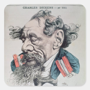 Charles Dickens astriert den Ärmelkanal Quadratischer Aufkleber
