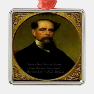 Charles Dickens & Herzliches Zitat Ornament Aus Metall