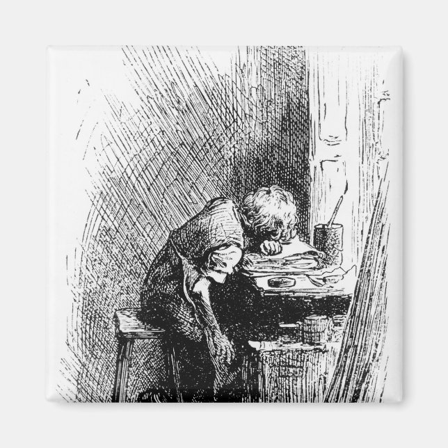 Charles Dickens in der Blacking Factory und Magnet (Vorne)