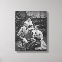 Charles Dickens mit zwei seiner Töchter