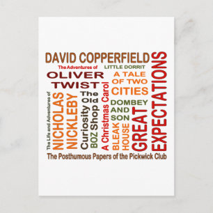 Charles Dickens Novels Postkarte