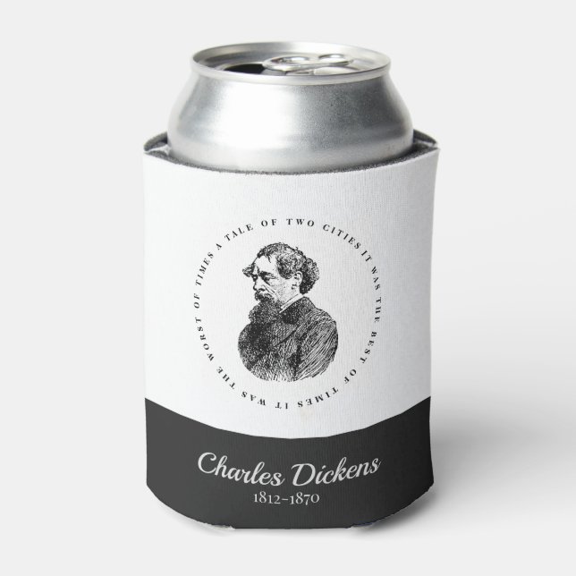 Charles Dickens Portrait und Zitat Dosenkühler (Kanne Vorderseite)