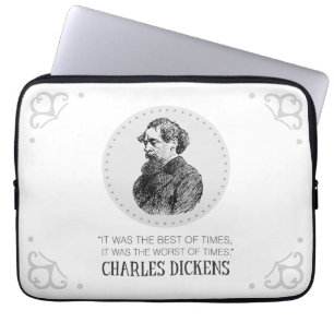 Charles Dickens Portrait und Zitat Laptopschutzhülle