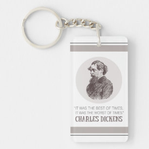 Charles Dickens Portrait und Zitat Schlüsselanhänger