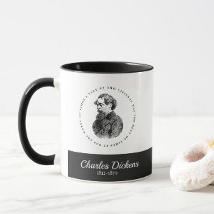 Charles Dickens Portrait und Zitat Tasse
