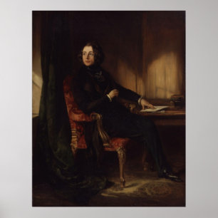 Charles Dickens Portrait von Daniel Maclise Poster