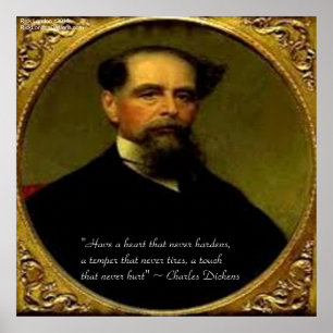 Charles Dickens & Poster mit herzlichem Zitat