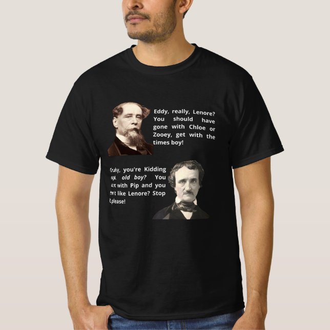 Charles Dickens vs Edgar A Poe T-Shirt (Vorderseite)