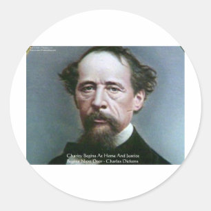 Charles Dickens "Wohltätigkeit @Zuhause" - Kostenv Runder Aufkleber