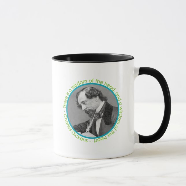 Charles- Dickensporträt mit Zitat Tasse (Rechts)