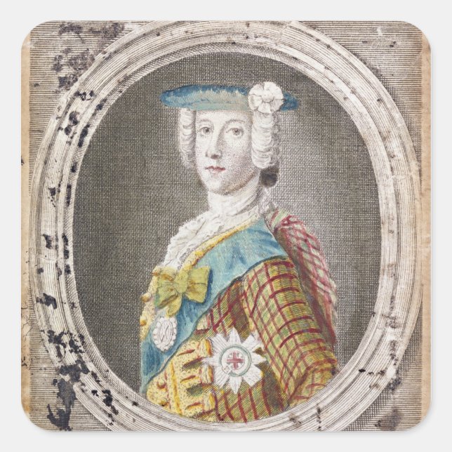 Charles Edward Stuart Quadratischer Aufkleber (Vorderseite)