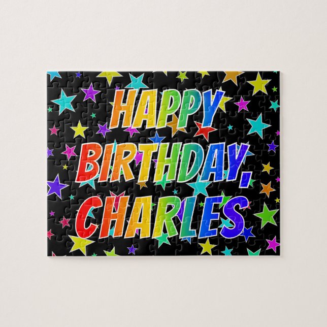 "CHARLES" First Name, Fun "HAPPY BIRTHDAY" Puzzle (Horizontal)