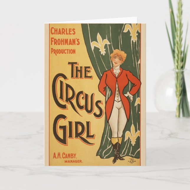 Charles Frohmans Produktion, The Circus Girl Karte (Vorderseite)