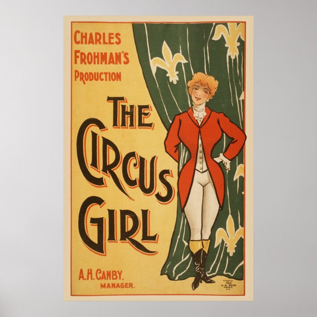 Charles Frohmans Produktion, The Circus Girl Poster (Vorne)