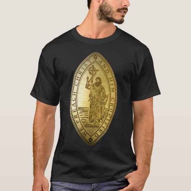 Charles H. Spurgeon Motto Wir predigen Christus un T-Shirt (Vorderseite)