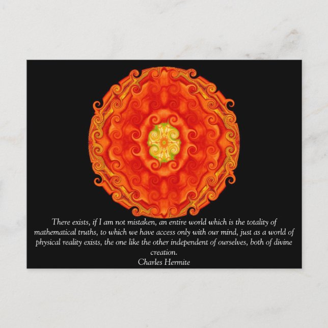 Charles Hermite zitiert über Mathematik und Wahrhe Postkarte (Vorderseite)