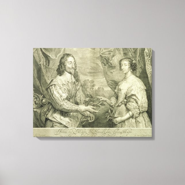 Charles I (1600-49) und Henrietta Maria (1609-69) Leinwanddruck (Vorderseite)