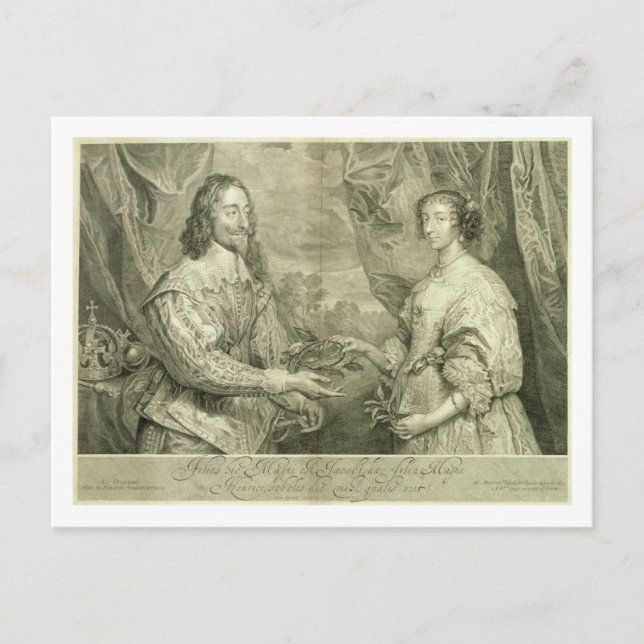 Charles I (1600-49) und Henrietta Maria (1609-69) Postkarte (Vorderseite)
