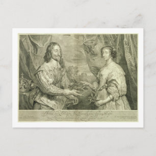 Charles I (1600-49) und Henrietta Maria (1609-69) Postkarte