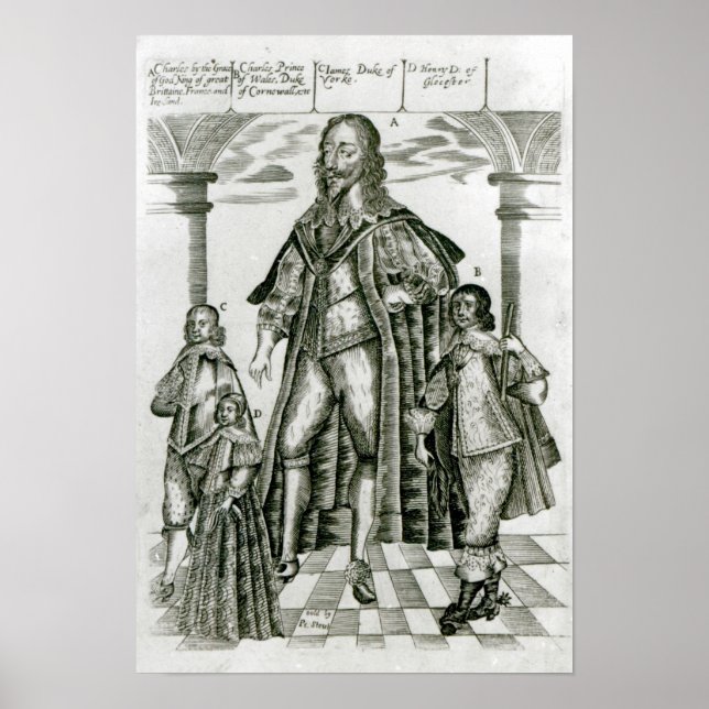 Charles I mit seinen Kindern Poster (Vorne)