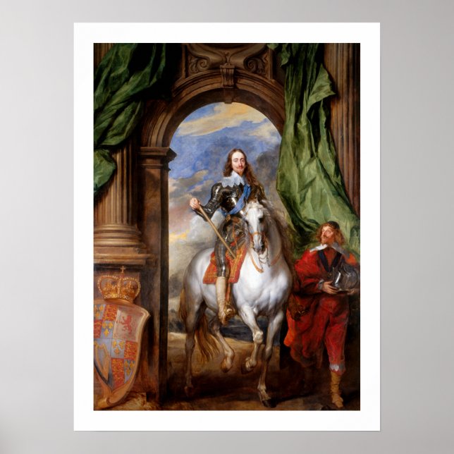 Charles I über Horseback von Van Dyck Poster (Vorne)
