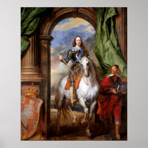 Charles I zu Pferd durch Van Dyck Poster
