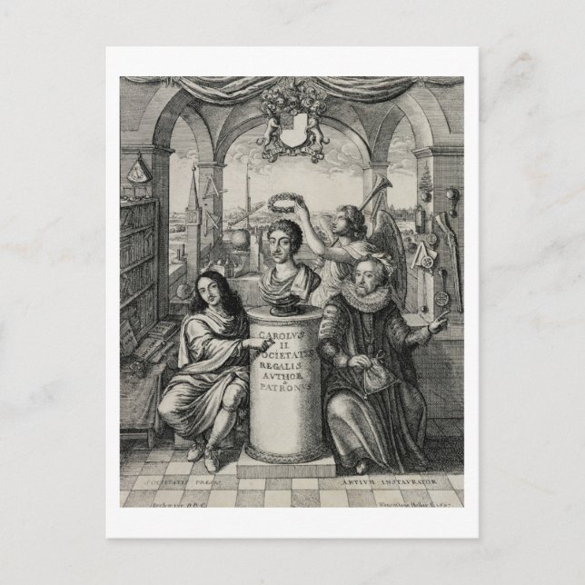 Charles II (1630-85) als Schirmherr der Königliche Postkarte (Vorderseite)