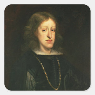 Charles II. von Spanien Quadratischer Aufkleber