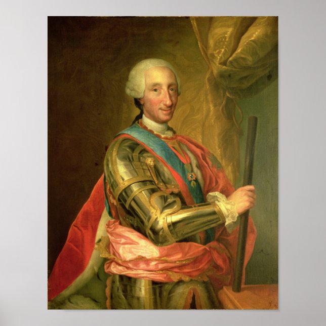 Charles III in Armor, nach 1759 Poster (Vorne)