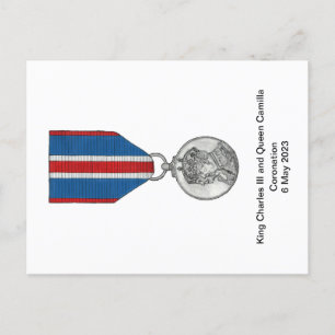 Charles III und Camilla Coronation Medaille Postca Postkarte