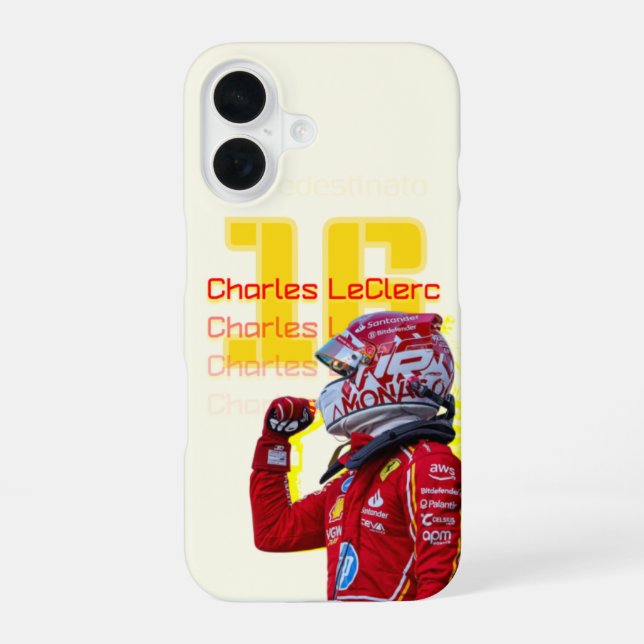Charles LeClerc-Fälle iPhone 16 Hülle (Rückseite)