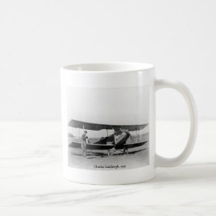 Charles Lindbergh und Vintage-Flugzeug Kaffeetasse
