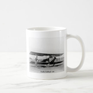 Charles Lindbergh und Vintages Flugzeug Kaffeetasse