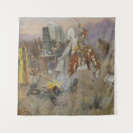 Charles M Russell - Bronc im Kuhlager Wandteppich