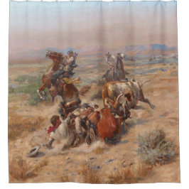 Charles M. Russell Das stürmische Leben Duschvorhang