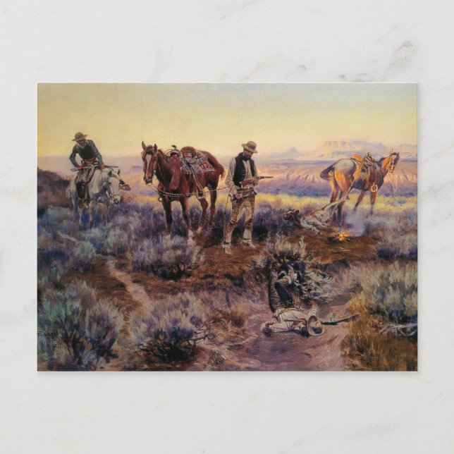 Charles M. Russell zahlt den Fiddler (1919) Postkarte (Vorderseite)