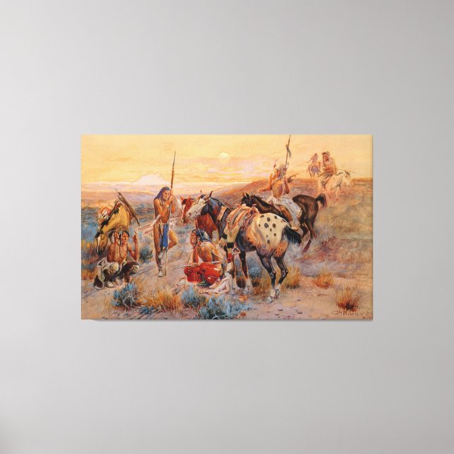 Charles M. Russell's First Wagon Tracks (1908) Leinwanddruck (Vorderseite)